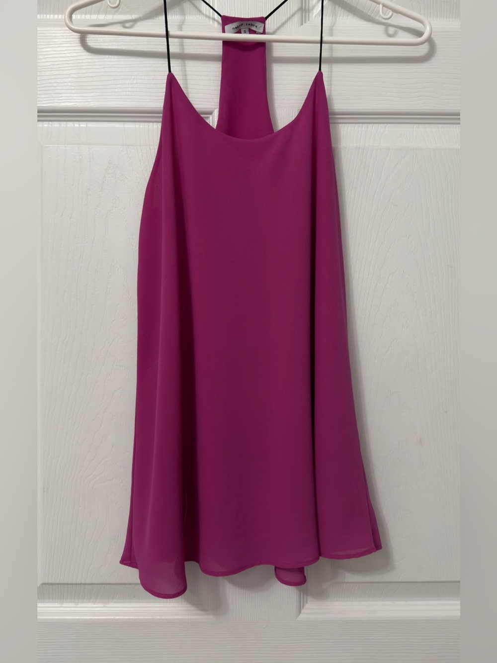 Naked Zebra Fuchsia Halter-Back Spaghetti Strap Camisole